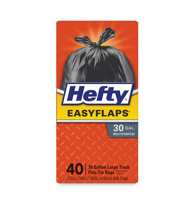 Easy Flaps Trash Bags, 30 gal, 1.05 mil, 30