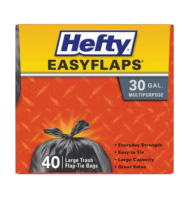 Easy Flaps Trash Bags, 30 gal, 0.85 mil, 30