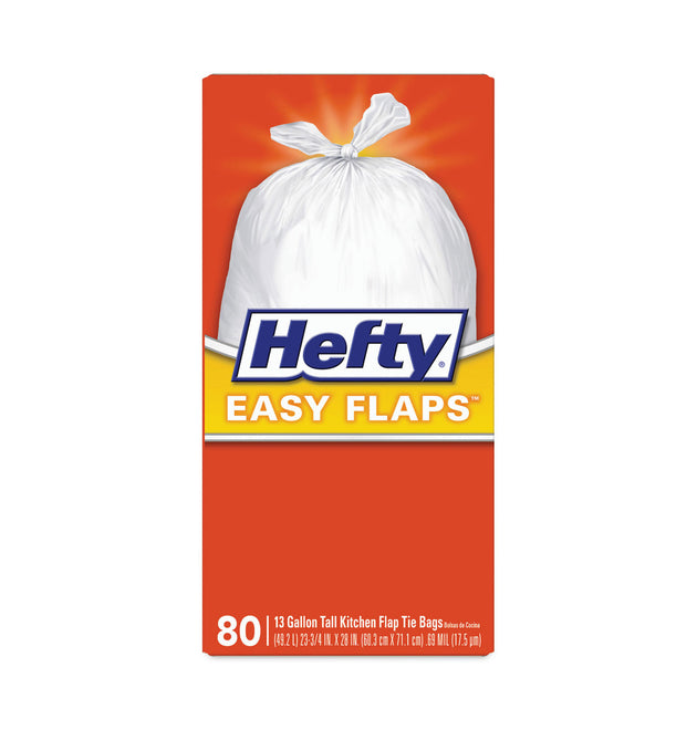 Easy Flaps Trash Bags, 13 gal, 0.8 mil, 23.75