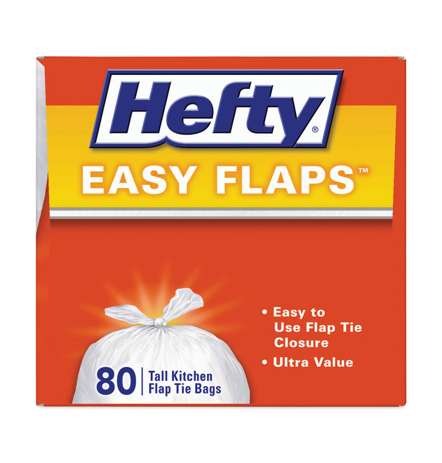 Easy Flaps Trash Bags, 13 gal, 0.69 mil, 23.75