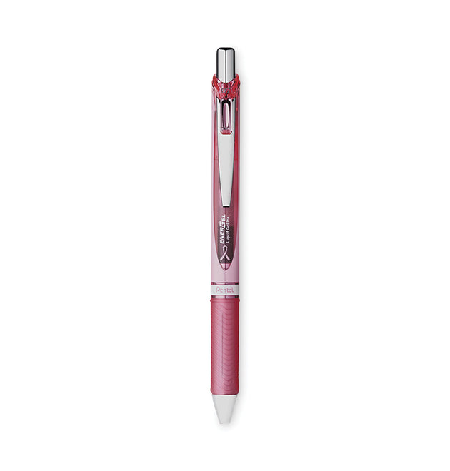 EnerGel RTX Gel Pen, Retractable, Medium 0.7 mm, Black Ink, Pink/Silver Barrel, 3/Pack