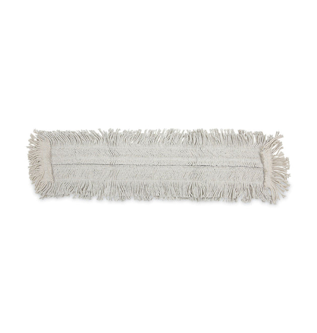 Disposable Dust Mop Head w/Sewn Center Fringe, Cotton/Synthetic, 36w x 5d, White