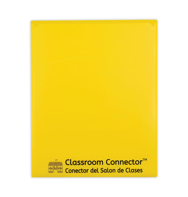 Classroom Connector Folders, 11 x 8.5, Yellow, 25/Box