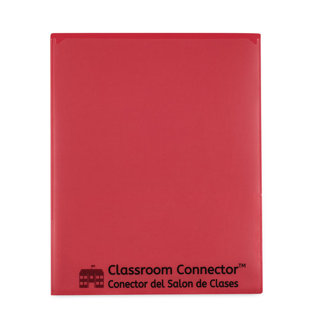 Classroom Connector Folders, 11 x 8.5, Red, 25/Box