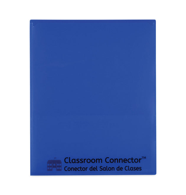 Classroom Connector Folders, 11 x 8.5, Blue, 25/Box