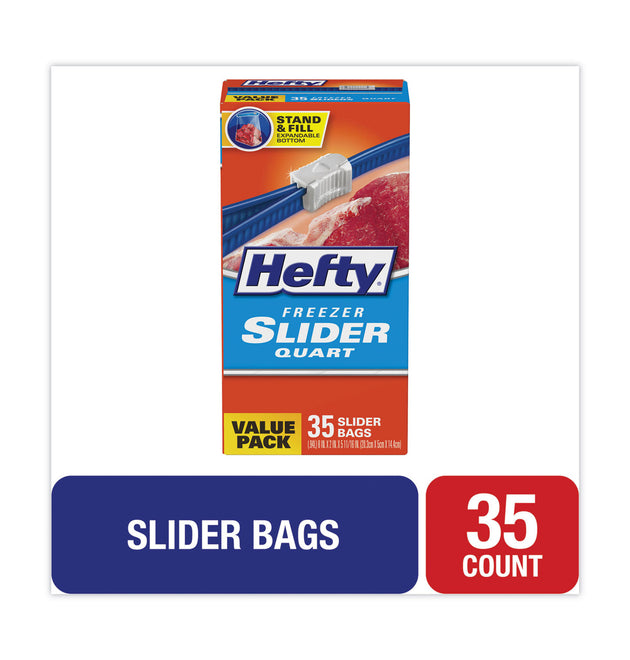 Slider Bags, 1 qt, 2.5 mil, 7