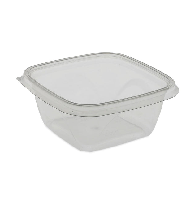 EarthChoice Square Recycled Bowl, 16 oz, 5 x 5 x 1.75, Clear, Plastic, 504/Carton