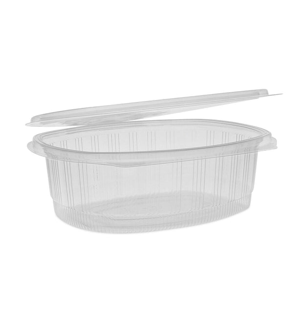 EarthChoice Recycled PET Hinged Container, 48 oz, 8.88 x 7.25 x 2.94, Clear, Plastic, 190/Carton