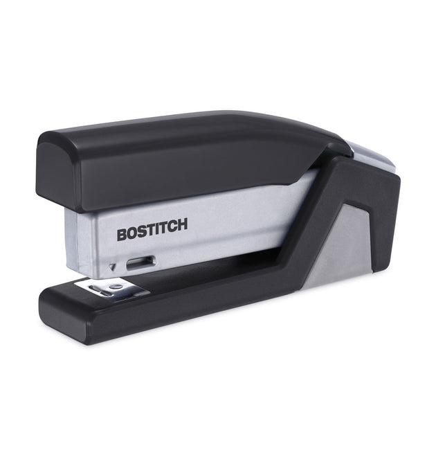 InJoy Spring-Powered Compact Stapler, 20-Sheet Capacity, Black