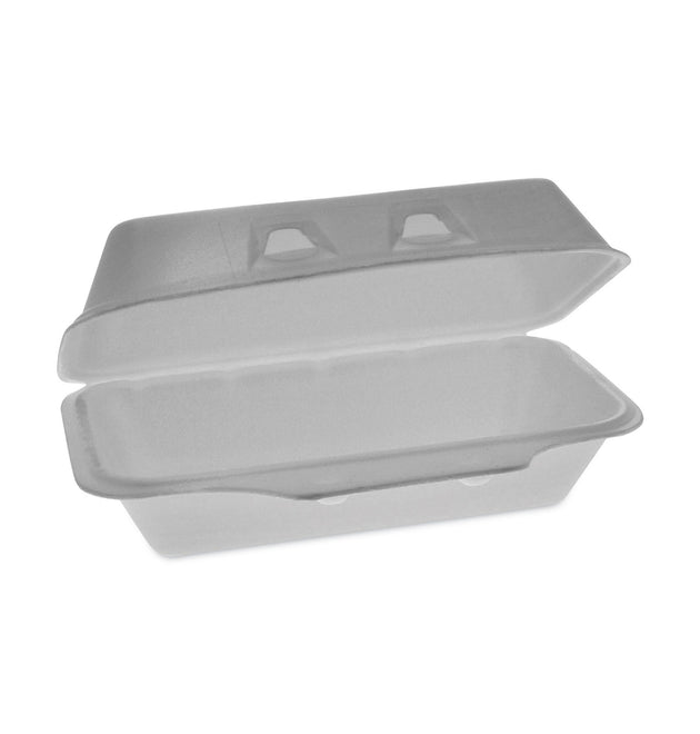 SmartLock Foam Hinged Lid Container, Medium, 8.75 x 4.5 x 3.13, White, 440/Carton