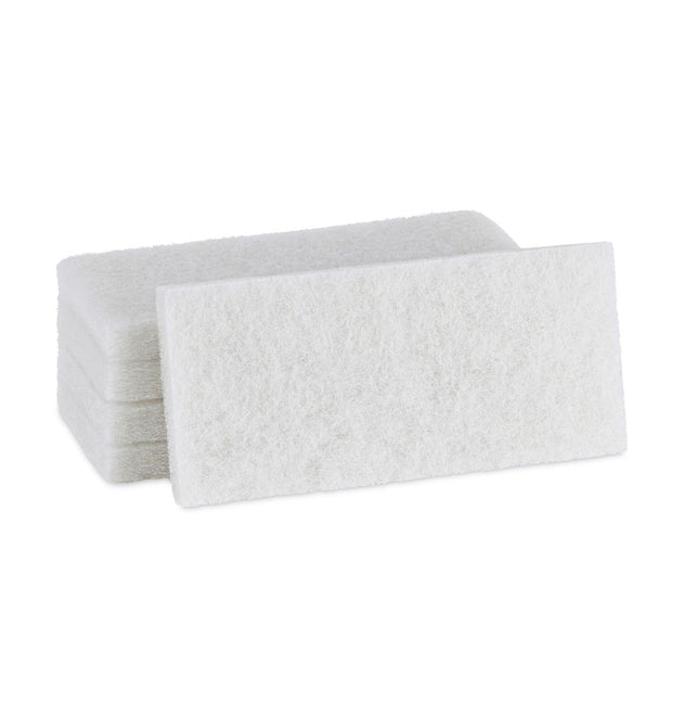 Light Duty Scour Pad, 4.63 x 10, White, 20/Carton