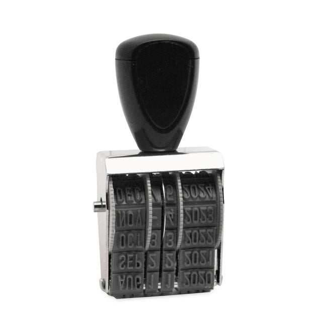 Rubber Date Stamp, Conventional, Type Size: 1 1/2, Impression Height: 0.16