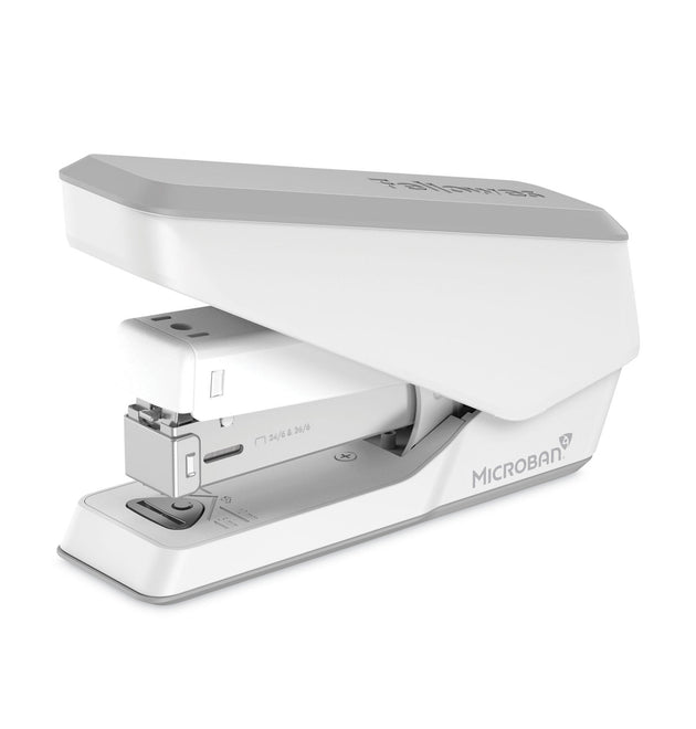 LX840 EasyPress Half Strip Stapler, 25-Sheet Capacity, White