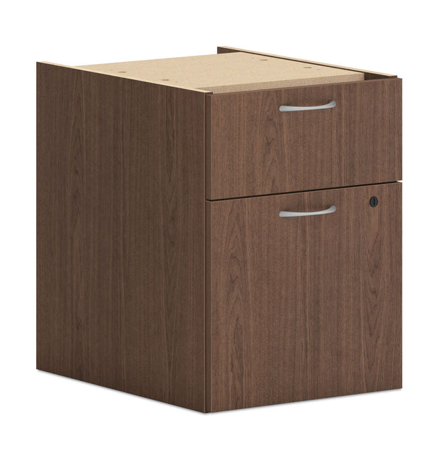 Mod Support Pedestal, Left or Right, 2-Drawers: Box/File, Legal/Letter, Sepia Walnut, 15