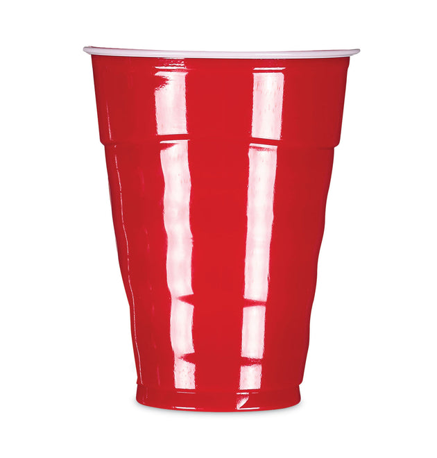 Easy Grip Disposable Plastic Party Cups, 9 oz, Red, 50/Pack