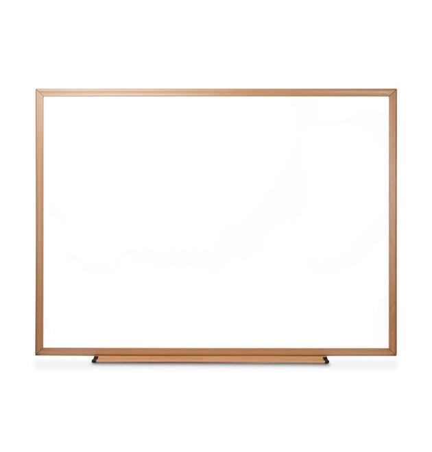 Deluxe Melamine Dry Erase Board, 48 x 36, Melamine White Surface, Oak Fiberboard Frame