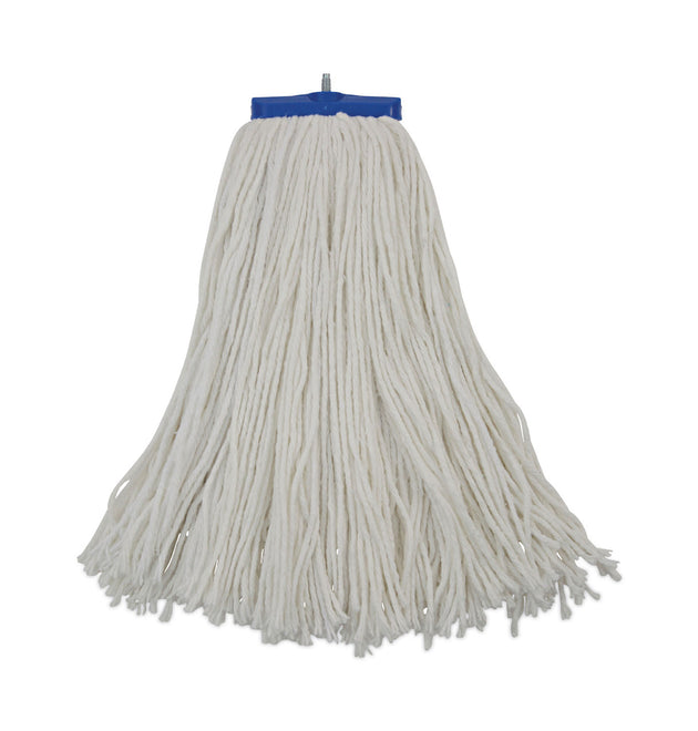 Cut-End Lie-Flat Wet Mop Head, Rayon, 16oz, White, 12/Carton