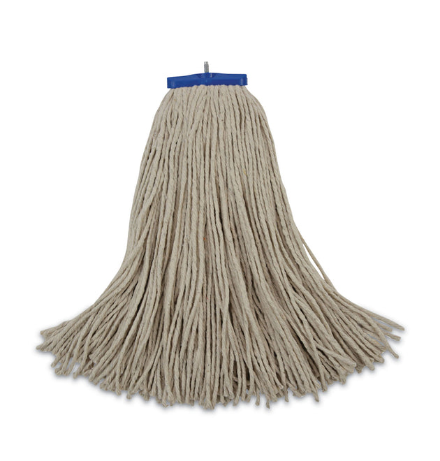 Cut-End Lie-Flat Wet Mop Head, Cotton, 24oz, White, 12/Carton