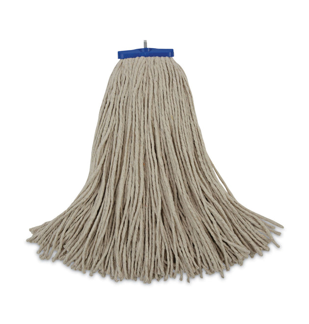 Cut-End Lie-Flat Wet Mop Head, Cotton, 24oz, White