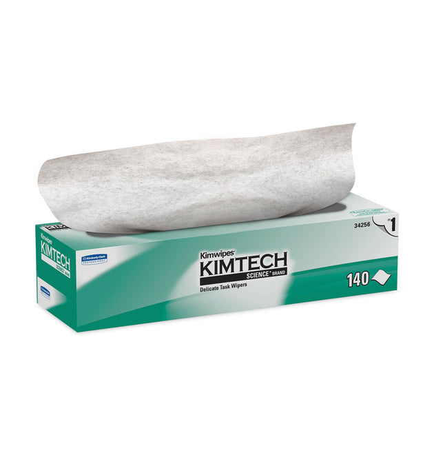 Kimwipes Delicate Task Wipers, 1-Ply, 14.7 x 16.6, Unscented, White, 144/Box, 15 Boxes/Carton