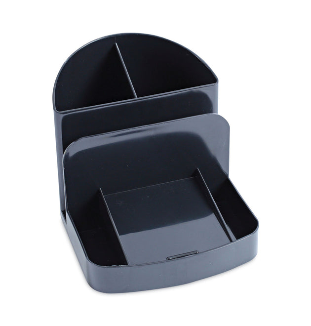 Deluxe Message Center, 6 Compartments, Plastic, 5.5 x 6.75 x 5, Black