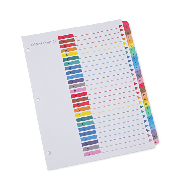 Deluxe Table of Contents Dividers for Printers, 26-Tab, A to Z, 11 x 8.5, White, 1 Set