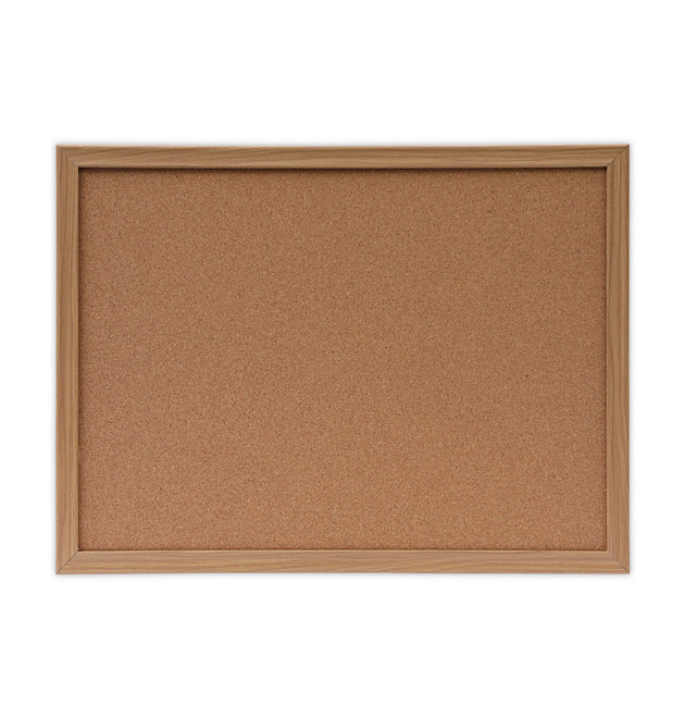 Cork Board with Oak Style Frame, 24 x 18, Tan Surface