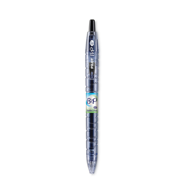 B2P Bottle-2-Pen Recycled Gel Pen, Retractable, Fine 0.7 mm, Black Ink, Translucent Blue Barrel