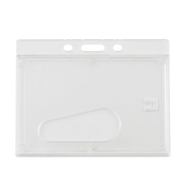 Frosted One-Card Rigid Badge Holders, Horizontal, Frosted 3.68