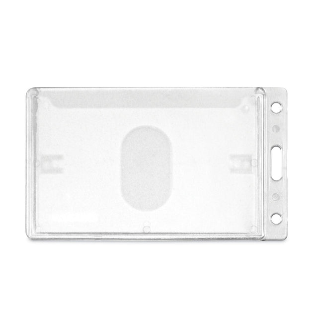 Frosted Two-Card Rigid Badge Holders, Vertical, Frosted 2.5