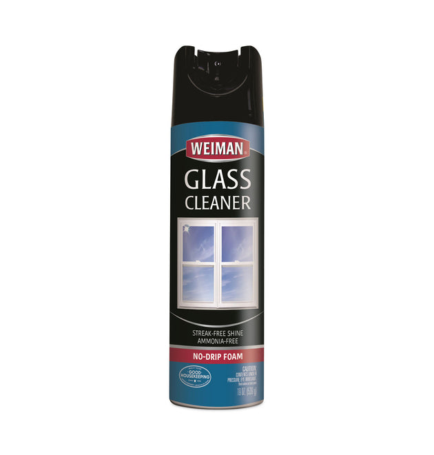 Foaming Glass Cleaner, 19 oz Aerosol Spray Can, 6/Carton