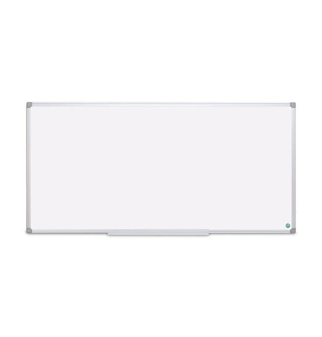 Earth Silver Easy-Clean Dry Erase Board, 96 x 48, White Surface, Silver Aluminum Frame