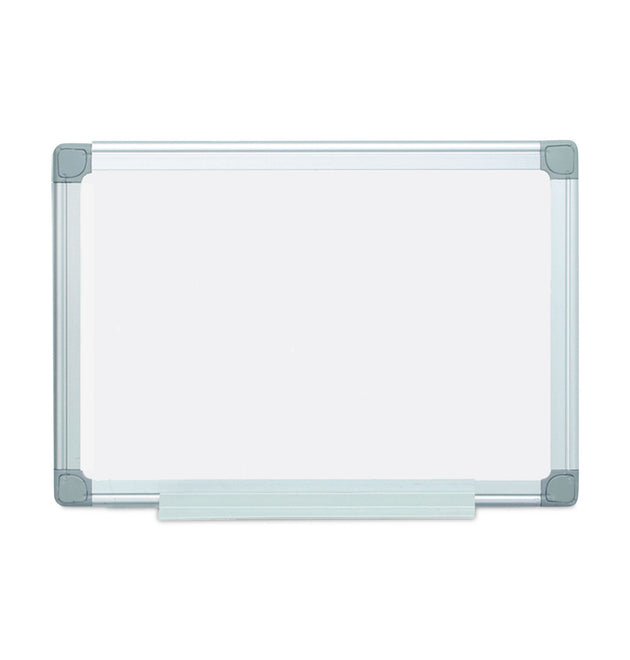 Earth Silver Easy-Clean Dry Erase Board, Reversible, 24 x 18, White Surface, Silver Aluminum Frame