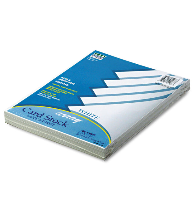 Array Card Stock, 65 lb Cover Weight, 8.5 x 11, White, 100/Pack