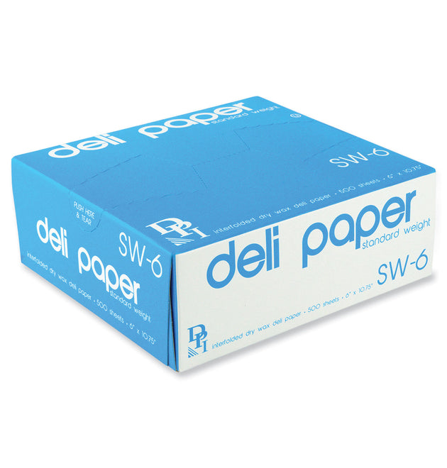 Interfolded Deli Sheets, 10.75 x 6, Standard Weight, 500 Sheets/Box, 12 Boxes/Carton