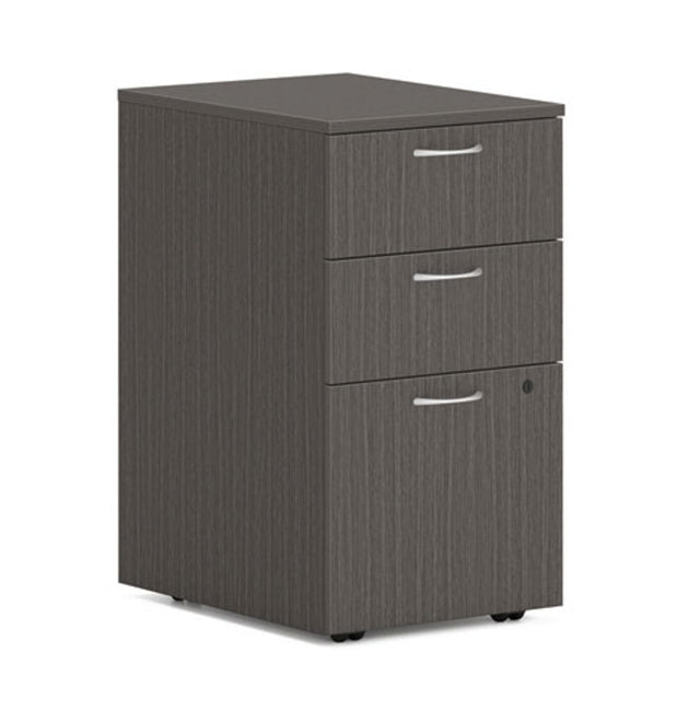 Mod Mobile Pedestal, Left or Right, 3-Drawers: Box/Box/File, Legal/Letter, Slate Teak, 15