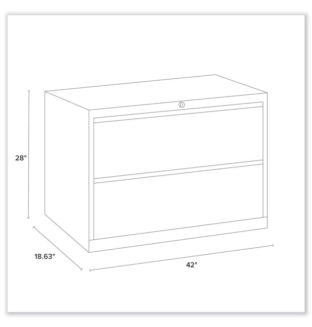 Lateral File, 2 Legal/Letter-Size File Drawers, Charcoal, 42