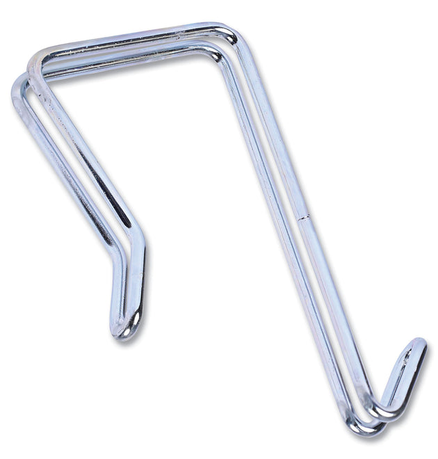 Single Sided Partition Garment Hook, Steel, 0.5 x 3.13 x 4.75, Over-the-Door/Over-the-Panel Mount, Silver, 2/Pack