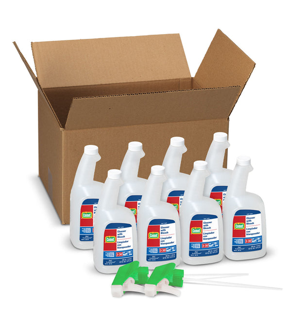 Cleaner with Bleach, 32 oz Spray Bottle, 8/Carton