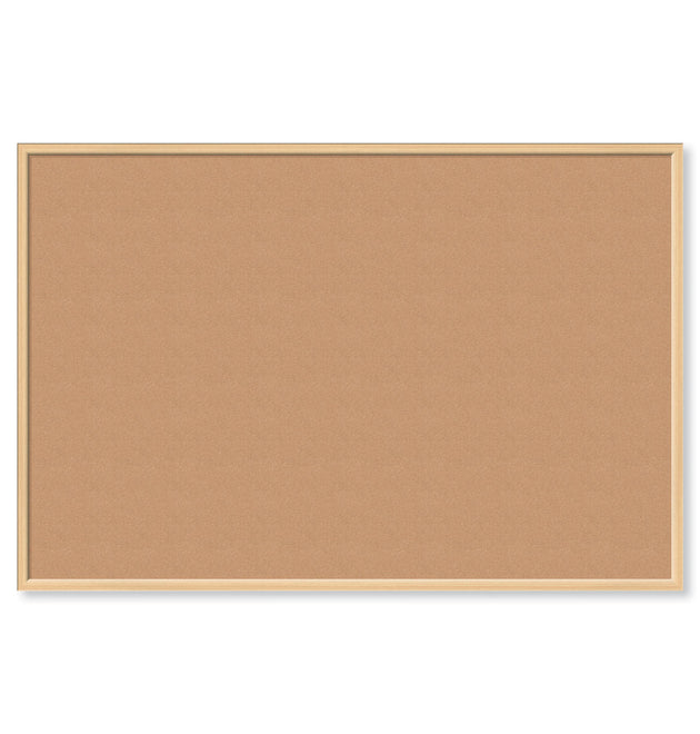 Cork Bulletin Board, 70 x 47, Tan Surface, Birch Wood Frame