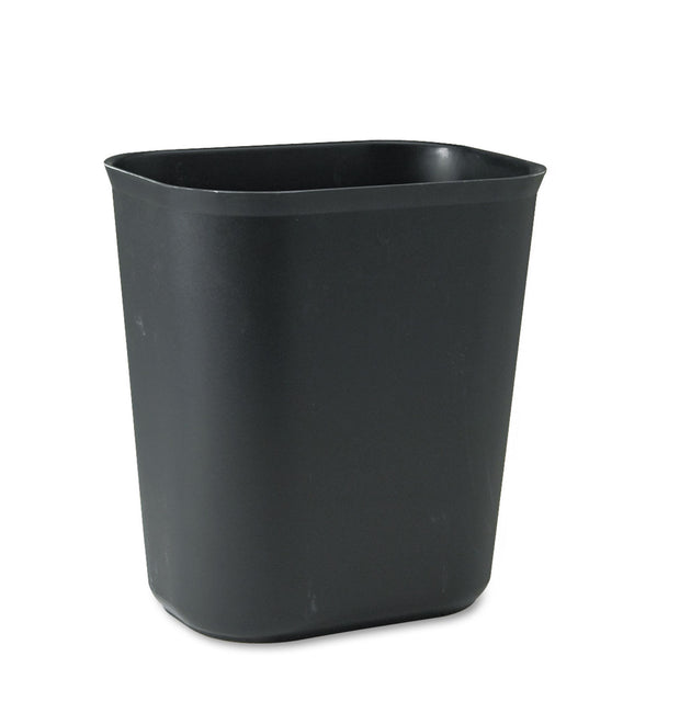 Fiberglass Wastebasket, 3.5 gal, Fiberglass, Black