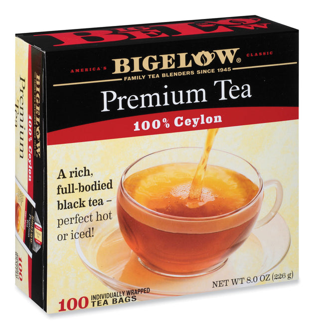 Single Flavor Tea, Premium Ceylon, 100 Bags/Box