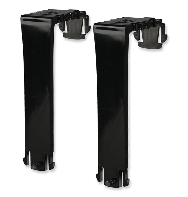 Two Break-Resistant Plastic Partition Brackets, For 2.63 to 4.13 Wide Partition Walls, Black, 2/Pack