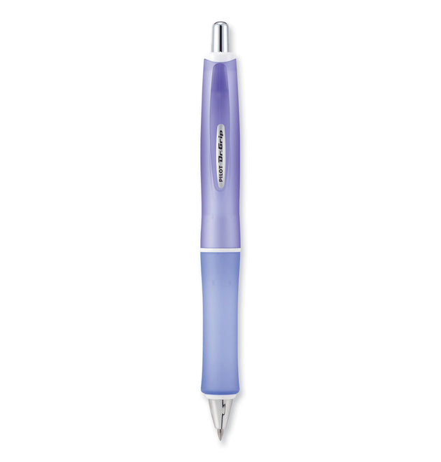 Dr. Grip Frosted Advanced Ink Ballpoint Pen, Retractable, Medium 1 mm, Black Ink, Purple Barrel