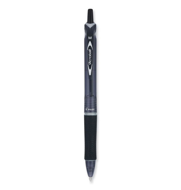 Acroball Colors Advanced Ink Hybrid Gel Pen, Retractable, Medium 1 mm, Black Ink, Smoke/Black Barrel