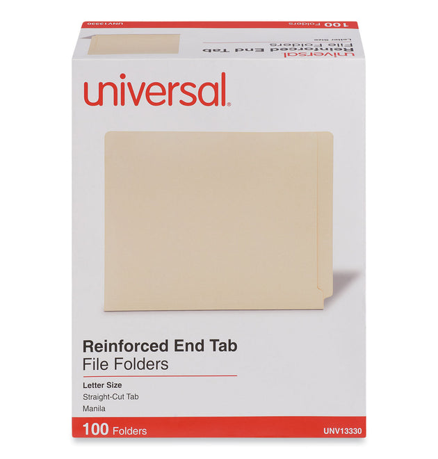 Deluxe Reinforced End Tab Folders, Straight Tabs, Letter Size, 0.75