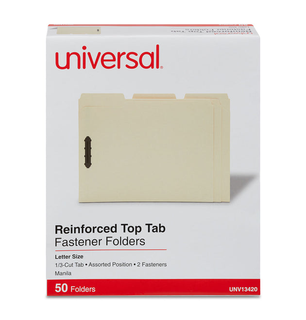 Deluxe Reinforced Top Tab Fastener Folders, 0.75