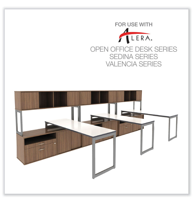 Alera Open Office Desk Series Low File Cabinet Credenza, 2-Drawer: Pencil/File, Legal/Letter, 1 Shelf,Walnut,29.5x19.13x22.88