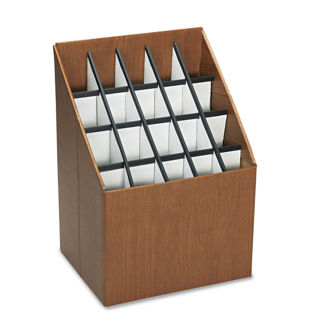 Corrugated Roll Files, 20 Compartments, 15w x 12d x 22h, Woodgrain