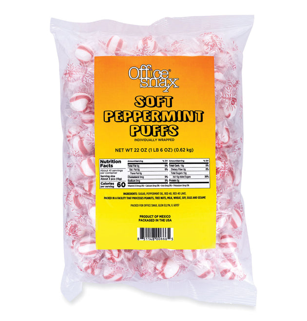 Candy Assortments, Soft Peppermint Puffs, 22 oz Bag